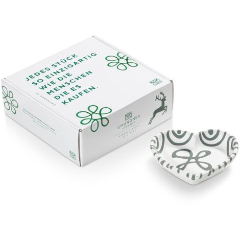 Ciotola a forma di cuore in ceramica Gmundner grigio fiammato (L 10 cm)