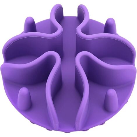 Ciotola anti-mangiamento per cani, alimentatore lento in silicone, adatta a gatti e cani con ciotole di diverse dimensioni (S, Viola)