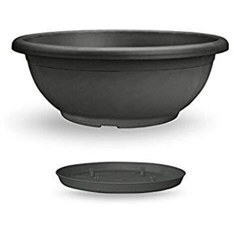 CIOTOLA DA 80CM NAXOS CON SOTTOVASO AD INCASTRO VECA VARI COLORI - Colore: Terracotta