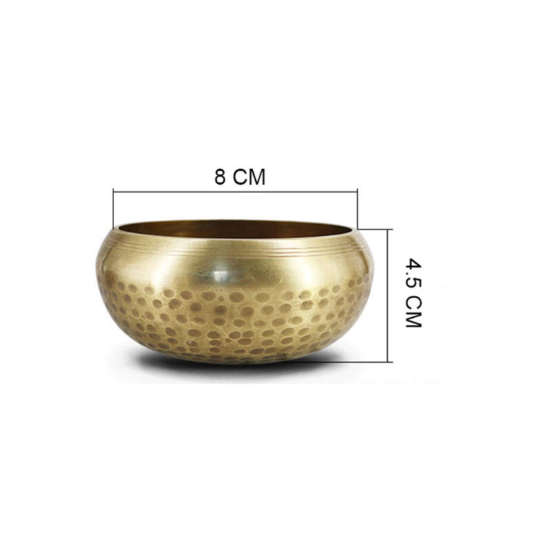 Ciotola di canto di Yoga dorata realizzata in rame...