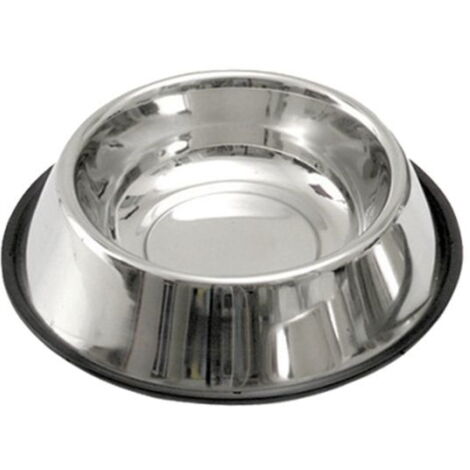 Ciotola in acciaio con bordo in gomma antiscivolo per cani 1800 ml