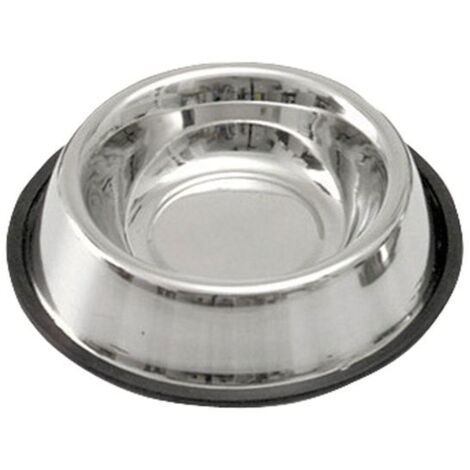 Ciotola in acciaio con bordo in gomma antiscivolo per cani 700 ml