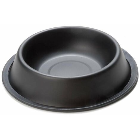 Ciotola in acciaio inox nero modello Black Line con base antiscivolo per cani e gatti: Ciotola 25,5 cm