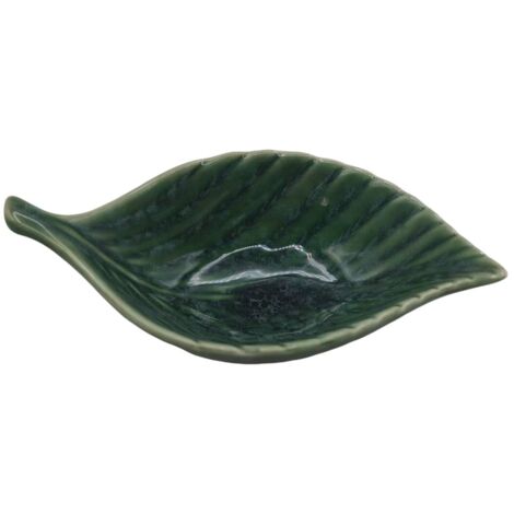 CIOTOLA IN CERAMICA A FORMA DI FOGLIA 15 CM ERBE PER SALSE SNACK VERDE 200ml