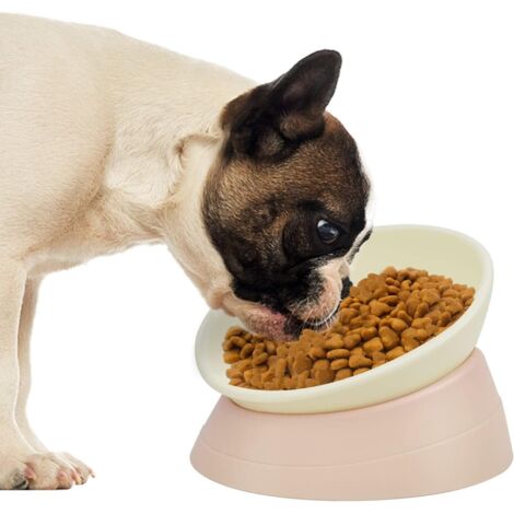 Ciotola inclinata per bulldog francese e carlino, mangiatoia per animali antiscivolo (bulldog francese, Shih Tzu, cani con rivestimento piatto, gatto).