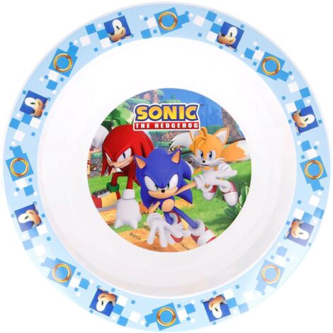 Ciotola Originale Sega Sonic in plastica alimentare per bambini piccoli, adatto al microonde, facile da pulire e riutilizzabile.