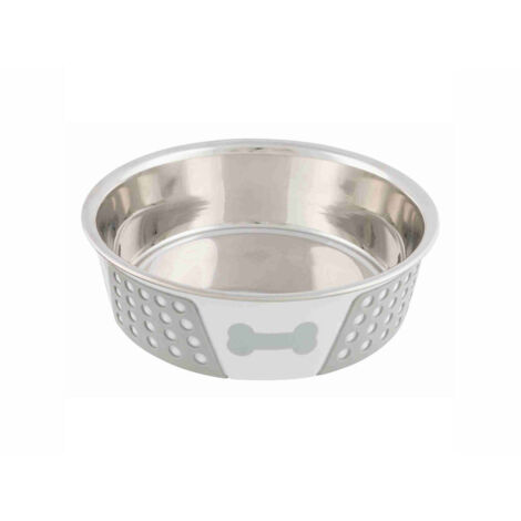 Ciotola per animali domestici Trixie Azzurro Bianco Grigio Silicone Acciaio inossidabile 1,4 L