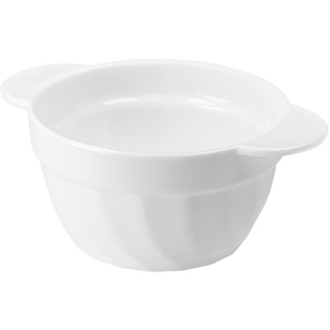 Ciotola per brodo ciotola per trippa piccola ciotola ciotola insalatiera di vetro con maniglie BIANCO 650 ml vetro bianco