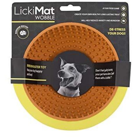 Ciotola per cani Lickimat Wobble Arancio Orange Gomma