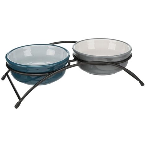 Ciotola per cani Trixie Azzurro Grigio Grigio chiaro Ceramica Ø 15 cm 2 x 600 ml (2 Unità)