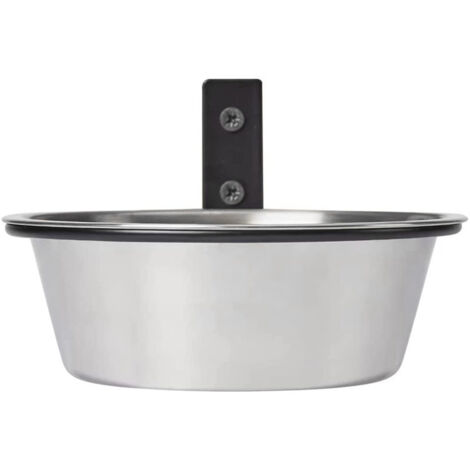 Ciotola per cibo e acqua pieghevole in acciaio inox da 20 cm (8 pollici) da fissare alla parete - Ciotola per cani regolabile in altezza da fissare alla parete.