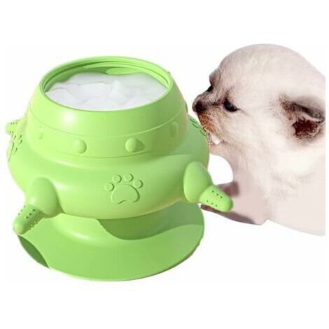 Ciotola per cuccioli, ciotola per il latte in silicone bionico per animali domestici con 4 tettarelle e ventosa, biberon in silicone per cuccioli, gattini e allattamento al seno (verde)