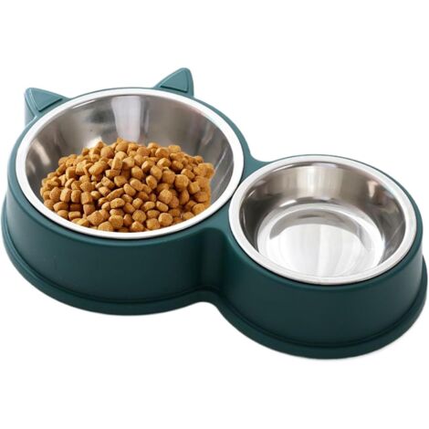 Ciotola per gatti a doppia parete in acciaio inox – antiscivolo e ipoallergenica – facile da pulire – set ciotola per cibo e acqua, ciotola antiscivolo in acciaio inox, per gatti e gattini, ciotola an