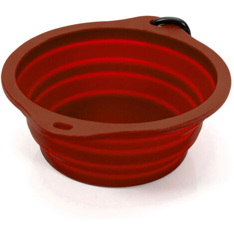 Ciotola Pieghevole per Animali Domestici Gloria Rosso Silicone Alluminio 550 ml