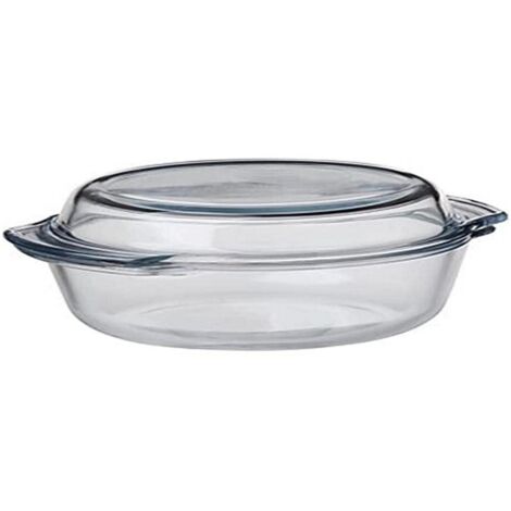 Ciotola rotonda in vetro con coperchio 22.5x8cm 1,7l