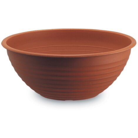 ciotola vaso in plastica mod rigata cm 32x13h per terrazzo giradino balcone