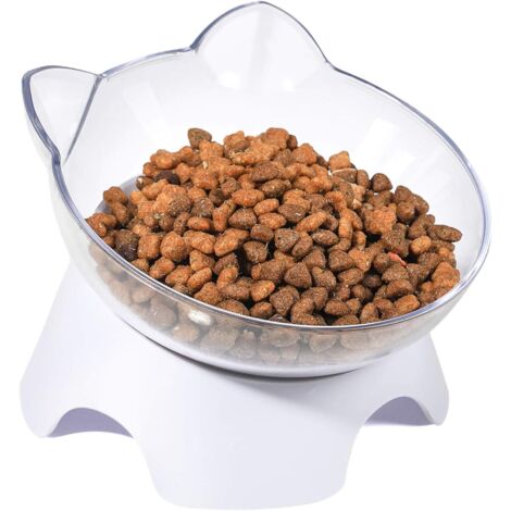 Ciotole per gatti inclinate anti-goccia, set di ciotole rialzate per gatti e cuccioli, contiene circa 1 tazza di cibo