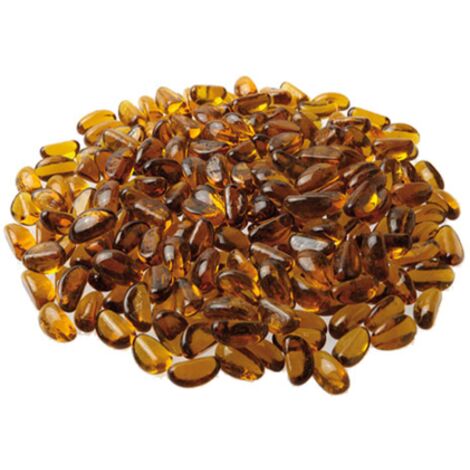 Ciottoli colorati in Vetro Ambra "ciotoli" fagioli decorazione Giardino Acquario Vasi pietre 10-20 mm sacchi da 1kg Perline Pepite Tessere Mosaico Ambra - Select 1: Ambra