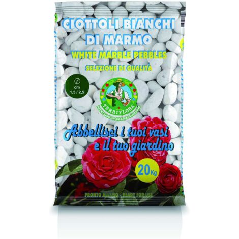 Ciottolo bianco in marmo - Misure: mm 15/25 - Peso: Kg 25