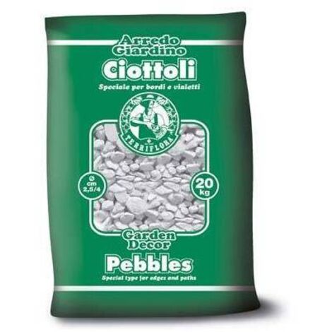 Ciottolo bianco in marmo - Misure: mm 25/40 - Peso: Kg 25