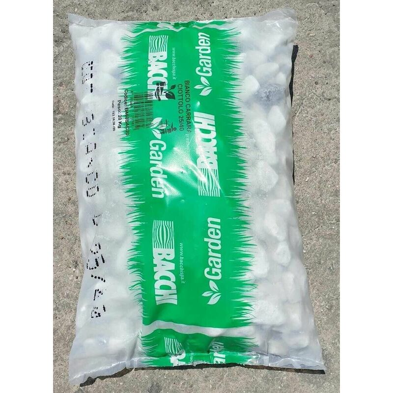 Ciottoli Marmo Bianco Carrara D 40 60 Mm Per Aiuole E Giardini Kg20...