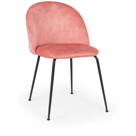 Cipro, Set di 2 sedie in velluto Rosa (45cm X 55cm H.79cm)  Duzzle