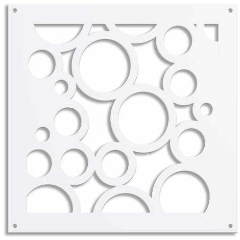 CIRCLE - Pannello in PVC traforato - Parasole - Misura: 48x48 cm - Colore: bianco