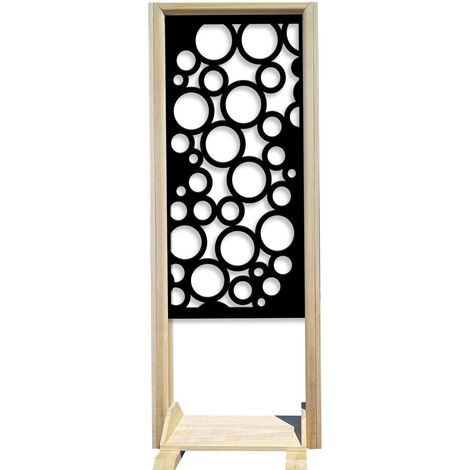 CIRCLE - Separè - Paravento modulabile - 70x190cm - in Legno e PVC  Nero