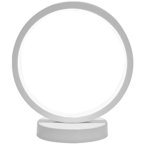 Circle Table Lamp Bedside Decorative Lamp Innovative LED Night Light Energy Saving Eye Care Sleep Light for Bedroom Three Colors White