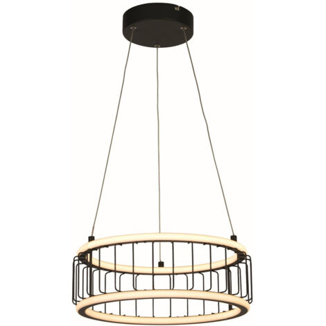 Circolo Cage LED-Drum-Deckenleuchte, schwarzes Metall