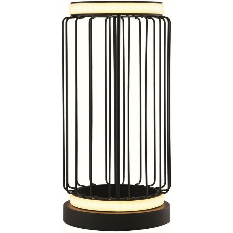 Image of Circolo Lampada da tavolo led Cage, metallo nero