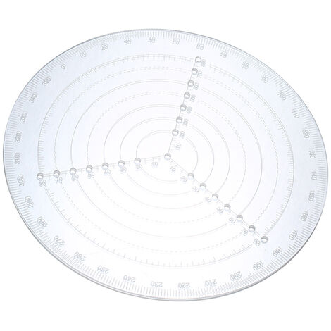 Circomètre Compas de recherche de centre rond outil de centrage de tour acrylique transparent jauge de cercle pour le dessin de cercles tour à bois outil de travail diamètre des cercles, Transparent
