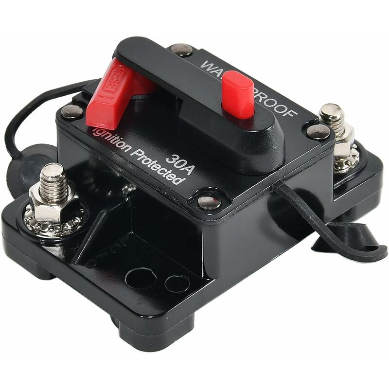 Shyne - Circuit Breaker Waterproof Car Audio Inline Circuit Breaker Manual Reset Fuse Holder dc 12V-48V (30A