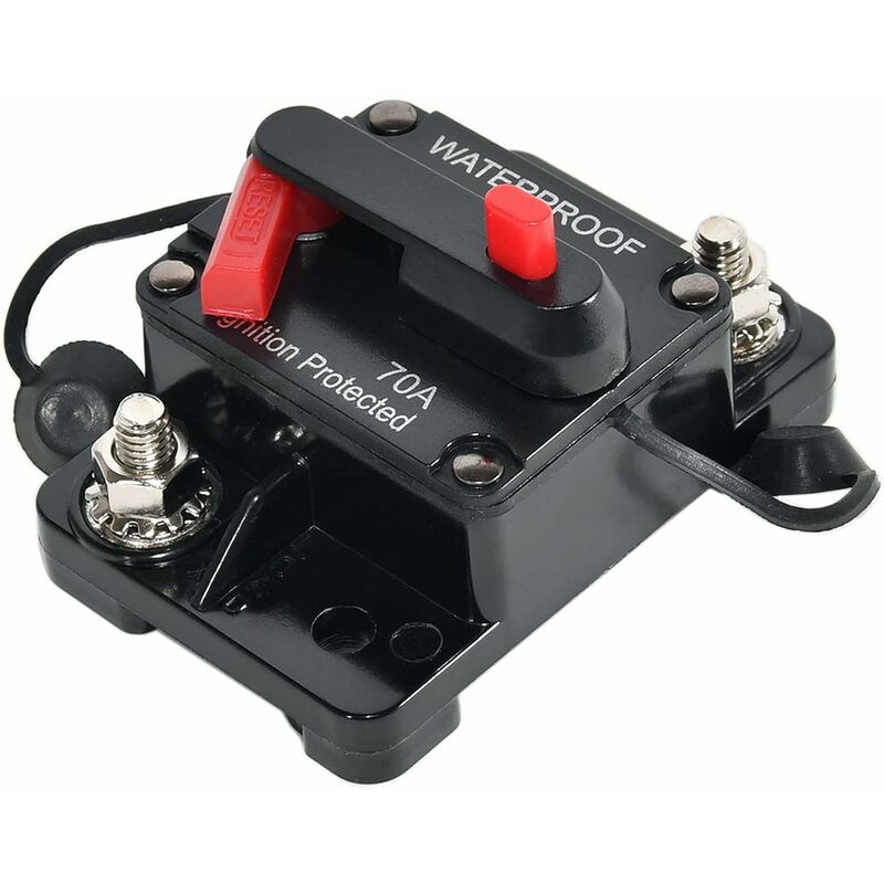 Shyne - Circuit Breaker Waterproof Car Audio Inline Circuit Breaker Manual Reset Fuse Holder dc 12V-48V (70A