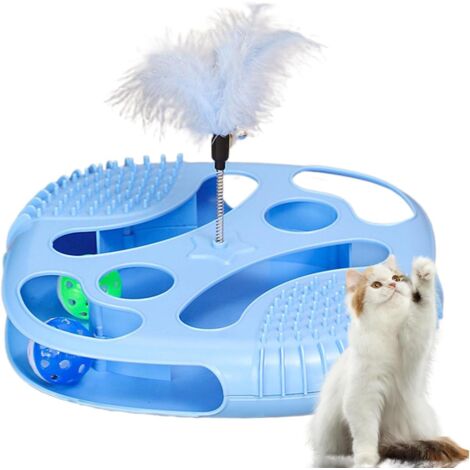 Circuit de Balle Dédié aux Chats - Circuit À Balle Plumes Chat - Jeu