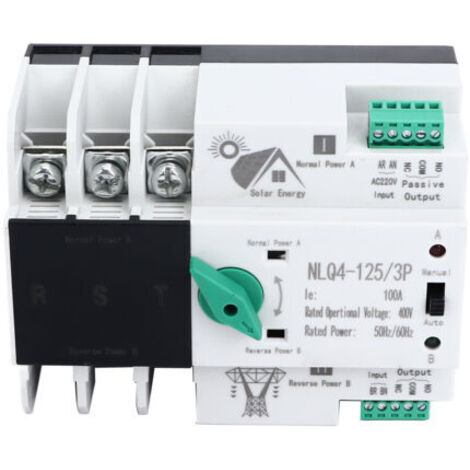 Circuit de commutation sans interruption à double alimentation, interrupteur de transfert électrique 400 V, 100 A