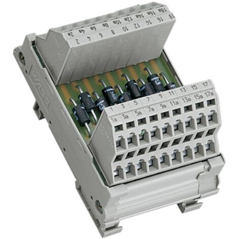 Circuit interface 2 connexions par diode CAGE CLAMP® avec 9 diodes 1N5408 independantes support de m