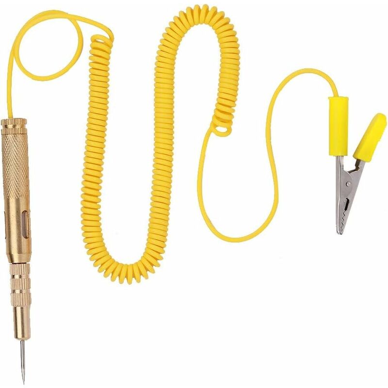 Briday - Circuit Tester Pen, Auto Car Vehicle Circuit Tester dc 6V 12V 24V Bulb Voltage Tester Pen Yellow