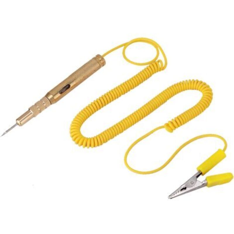 Ersandy - Circuit Testeur Pen, Testeur Relais Auto Voiture Véhicule Testeur de Circuit Testeur dc 6V 12V 24V Ampoule Tension Stylo Testeur Jaune