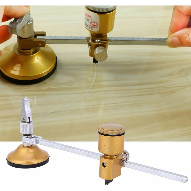 Circular Glass Cutter, 60cm Compass Type Ceramic Glass Tile Cutter with Suction Cup Oil Reservoir Design High Hardness Alloy Cutter Set for 13.5-60