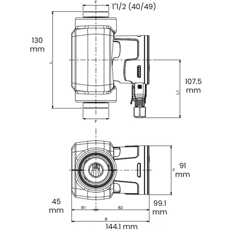 Circulateur électronique chauffage et clim EVOSTA 3 - 60/130 - L130 mm - 1"1/2 (40/49) - Thermador