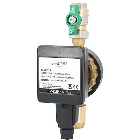 Circulateur set de raccordement en 2 pièces DN15(1/2"), robinet à boisseau sphérique et clapet anti-retour