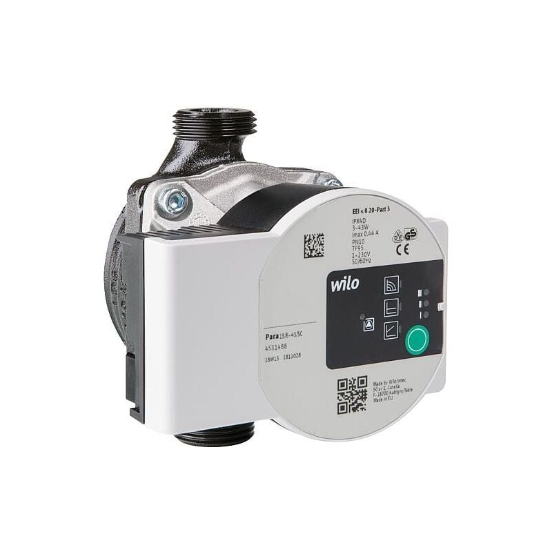 Circulateur Wilo Para 15/6 sc pour circuit de chauffage Easyflow DN20(3/4'), longueur 130mm