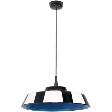 Circus Lampe à Suspension LED Bleue, Diamètre 35 cm, Diffuseur en Céramique Fabriqué en Italie, Source LED TRIAC 8W, 2700K, Modulaire, Hauteur 300cm