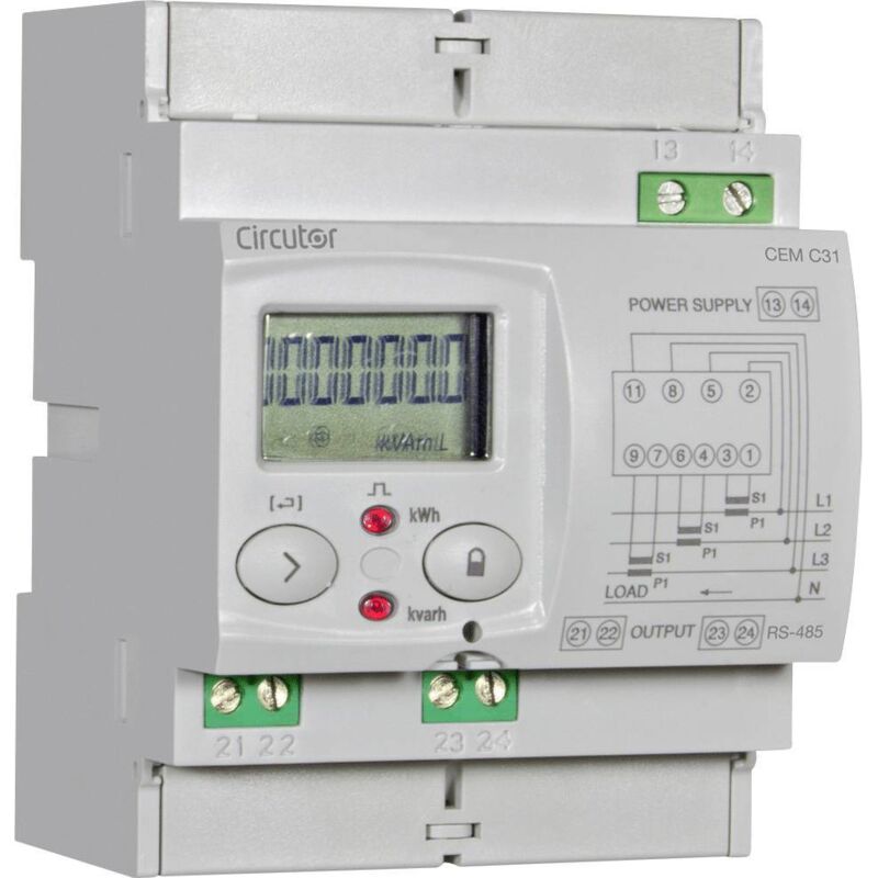 CEM-C31-485-DS-MID Compteur triphasé avec raccordement sur transformateur numérique 40 a conformité mid: oui Single 1 pc(s) Y077242 - Circutor