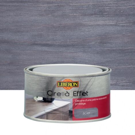 Cire à effet pour bois dur – Finition métal – 0,25 L – Résistante aux taches et traces de doigts – Application facile sur meubles – Liberon