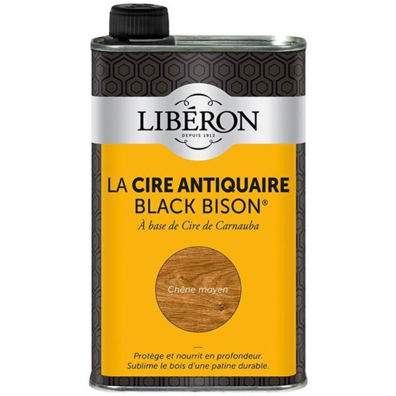 LIBERON Cire des antiquaires black bison liquide - ch&ecirc;ne moyen - 0.5 L
