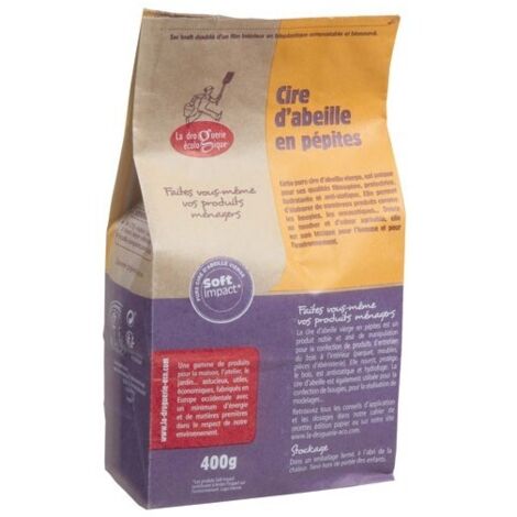 Cire d'abeille en pépites 400g – Finition durable pour bois – Compatible avec pigments pour encaustiques – Protection meubles et parquets – Ecodis