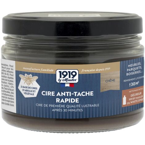 Cire en pâte pour bois, meubles et parquets - 0,25L chêne - Cire d'abeille - Anti-taches rapide 1919 by Mauler