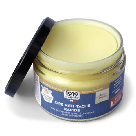Cire en pâte pour bois, meubles et parquets - 0,25L teinte naturel - Cire d'abeille - Anti-taches rapide 1919 by Mauler